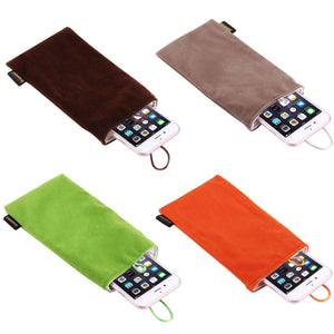 HAWEEL Universal 5.5 Inch Phone Power Bank Electronic Storag Velvet Bundle Pocket Flannel Bag