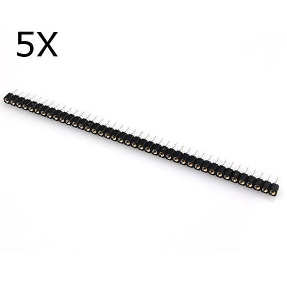 5pcs 40Pin Single Row 2.54mm Round Female Header Pin