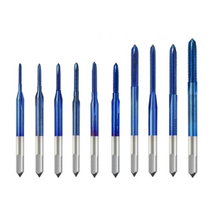 Drillpro 10Pcs Blue Nano Thread Tap M1-M3.5 HSS Metric Plug Tap Screw Tap Drill Machine Tap