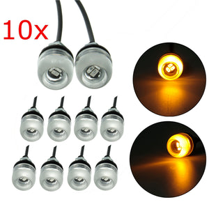 10pcs Motorcycle 5630 18mm 3Led Eagle Eye Lamp Daytime Running Lights Yellow