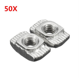 Suleve M4TN20 Carbon Steel M4-20 Thread Sliding T-Nuts Screw 10x6x4.3mm 50pcs