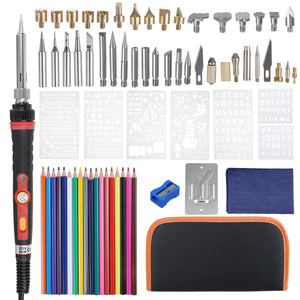 80W Wood Burning Pen Soldering Tools Stencil Iron Craft Set Pyrography Tool