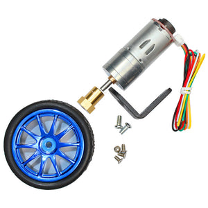 CHIHAI  MOTOR 6V 210RPM Encoder Motor DC Gear Motor with Mounting Bracket and Wheel