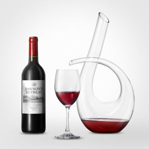 KCASA KC-RD82 1200ml Lead Free Crystal Glass Number 6 Shape Horn Wine Decanter Carafe Aerator Pourer