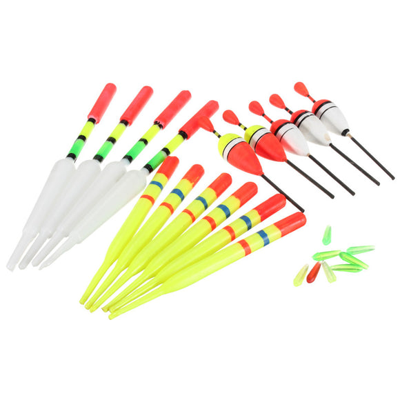 ZANLURE 15pcs Assorted Sizes Lot Fishing Lure Floats Bobbers Slip Drift Tube Indicator Accessories