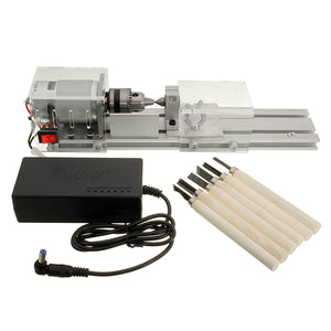 Raitool DC 24V 96W Mini Lathe Beads Saw Machine Set Woodworking DIY Beads Polishing Cutting Drill