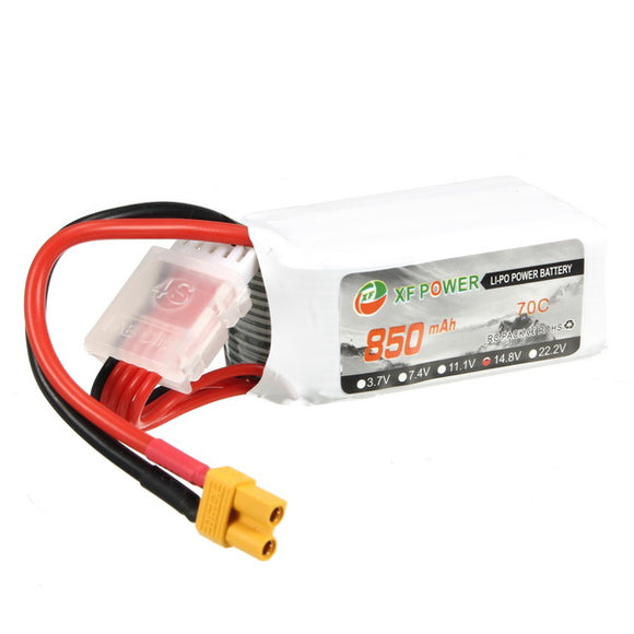 XF Power 14.8V 850mAh 4S 70C Lipo Battery XT30 Plug