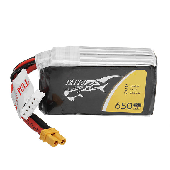 Gens Tattu 14.8V 650mAh 75C 4S1P Lipo Battery With XT30 Plug For RC FPV Quadcopter