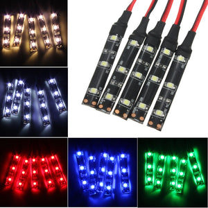 5PCS 3528 SMD Red Green Blue Yellow White 3LED Strip Light IP65 DC 12V Car Lamp