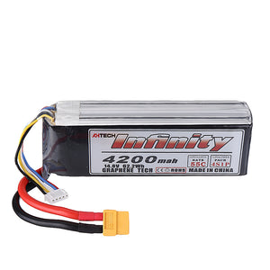 AHTECH Infinity 14.8V 4200mAh 4S 55C Lipo Battery XT60 Plug for RC Racing Drone