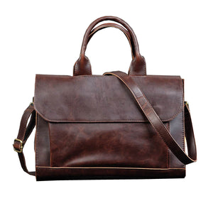 Men Shoulder Handbag Business Computer Briefcase Casual Multi-Function PU Bag