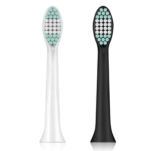 ToothBrush Head White & Black for Loskii PA-213 Ultrasonic Vibration Electric Toothbrush