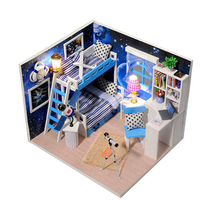 iiecreate Q-005 Dream of Sky DIY Dollhouse With Furniture Light Music Cover Gift House Collection