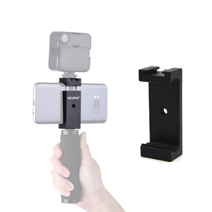 VELEDGE VD-30 Phone Tripod Mount Adapter Bracket Holder Clip Clamp with Cold Shoe for Smartphones