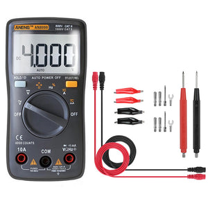 ANENG AN8000 Black Digital Multimeter Voltmeter Ammeter Ohmmeter Volt AC DC Ohm Tester Meter + Test Lead Set