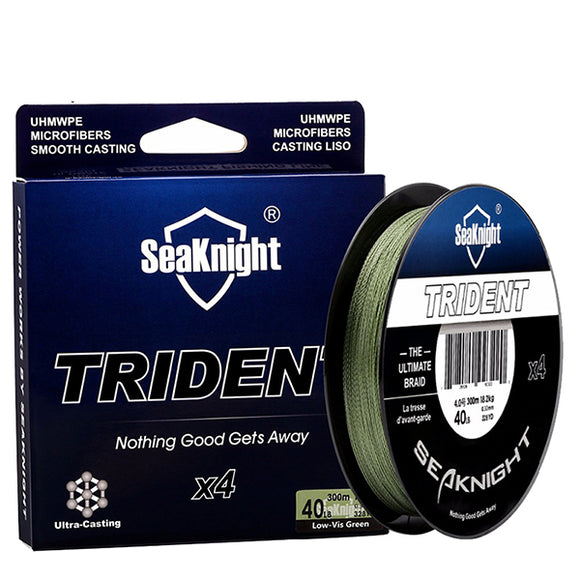 SeaKnigt TRIDENT 300M 15-60LB 4 Strands PE Braided Fishing Line Multifilament Sea Carp Fishing Wire