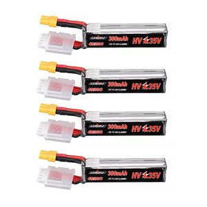 4Pcs URUAV 11.4V 300mAh 40C/80C 3S HV 4.35V Lipo Battery XT30 Plug for URUAV UR85/UR85HD Mobula7 HD Sailfly-X RC Drone