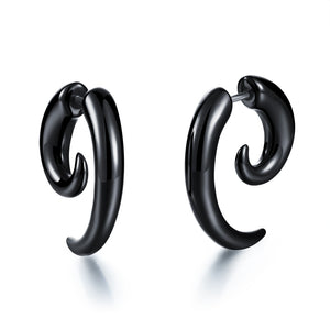 Punk Black Snail Acrylic Ear Stud Horns Unisex Earring Jewelry Gift