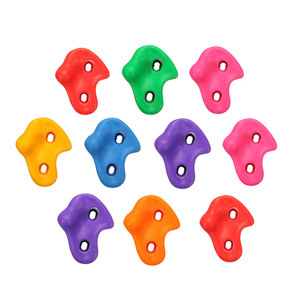 10pcs Plastic Colorful Textured Climb Rock Wall Stones Kids Assorted Holds Climbing Ascender