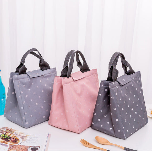 New Portable Lunch Bag Small Leaf Insulation Package Family Picnic Cold Ice Cooler Canvas Hand Bag