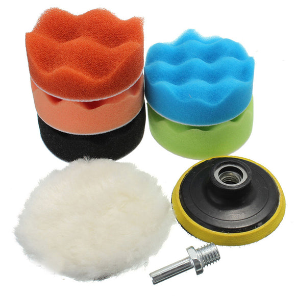 7pcs 3 4 5 6 7 Inch Sponge Polishing Waxing Buffing Pad Kit