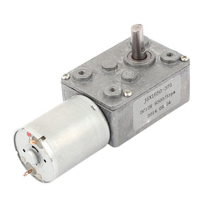 JSX1650-370 DC 12V 5RPM Worm Gear Motor 6mm Shaft High Torque Turbine Worm Gear Reduction Motor