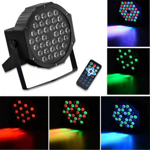 RGB Remote Control Voice Activated 36 LED Stage Light Party Disco KTV Par Lamp AC90V-240V