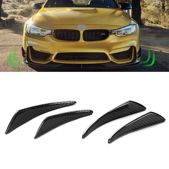 Real Carbon Fiber Side Fins Canards Car Stickers 4PCS for Mercedes-Benz/BMW/Audi/Lexus