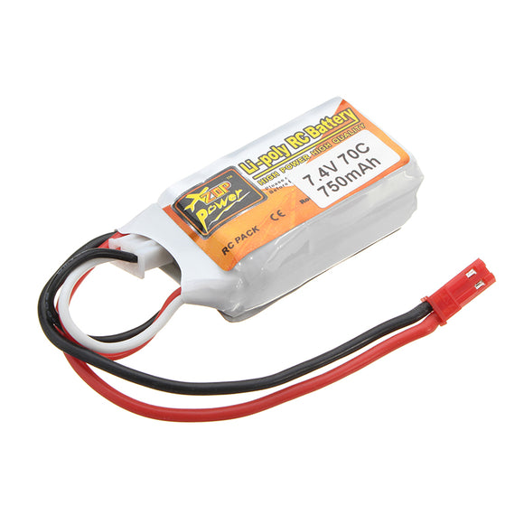 ZOP Power 7.4V 750mAh 2S 70C Lipo Battery JST Plug