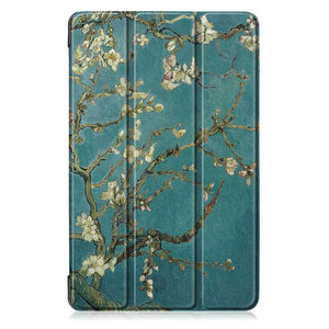 Tri-Fold Pringting Tablet Case Cover for Samsung Galaxy Tab A 10.1 2019 T510 Tablet - Apricot Blossom