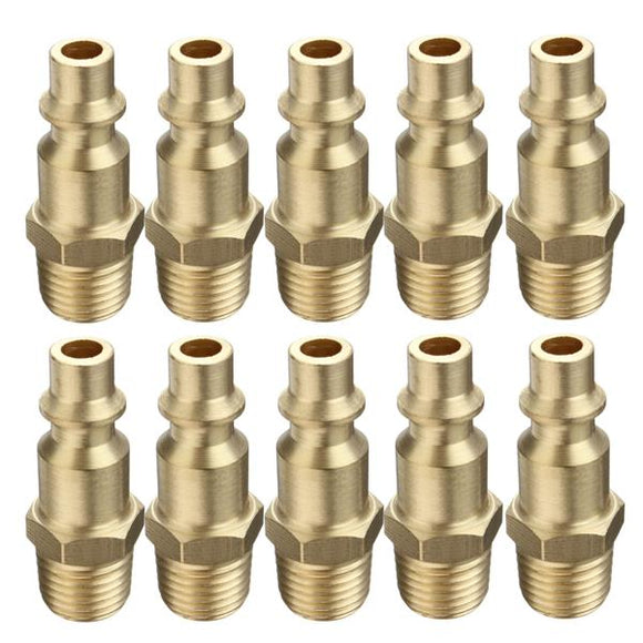 10Pcs Brass Quick Coupler 1/4 Inch NPT Male Milton Type Quick Air Connector Fittings