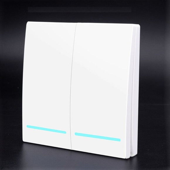 SMATRUL White 433Mhz Smart Push 2Gang Wireless Switch Light