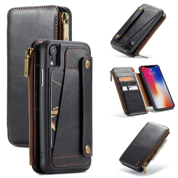 Caseme Protective Case For iPhone XR Vintage Detachable Wallet Card Slots PU Leather Cover