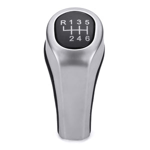 5 6 Speed PU Leather Chrome Manual Gear Shift Knob For BMW E90 E91 E92 X1 X3 X5