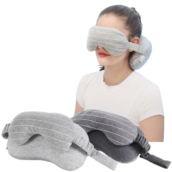 IPRee 2-in-1 Sleeping Eye Mask Eyeshade Cover Shade U-shaped Travel Office Neck Support Pillow