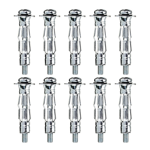 10pcs M4 x 32 Plasterboard Cavity Wall Anchor Heavy Duty Hollow Metal Plug Fixing Screw