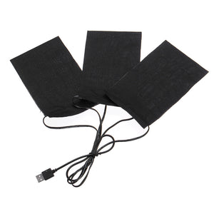 Black 3in1 5V Electric USB Heating Pads Waterproof Carbon Fiber Heater Jackets Clothes Winter Warmer