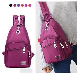 Women Nylon Light Multifunction Chest Bags Outdoor Crossbody Bags Girls School Backpack