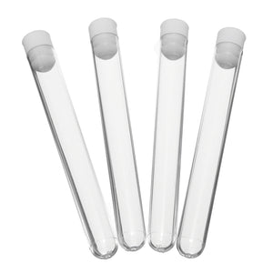 Mrosaa 50Pcs Plastic Transparent Test Tube With Cap 12x100mm Test Tubes Vials Push Caps