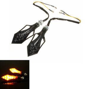 2x 9 LED Motorcycle Motor Bike Turn Signal Indicators Lights Amber