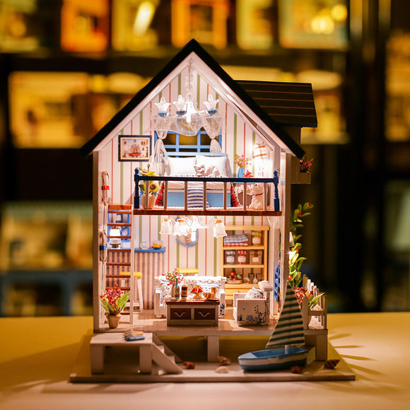 iiecreate 13018 The Harbour Of Venice DIY Dollhouse With Furniture Light Music Cover Miniature House