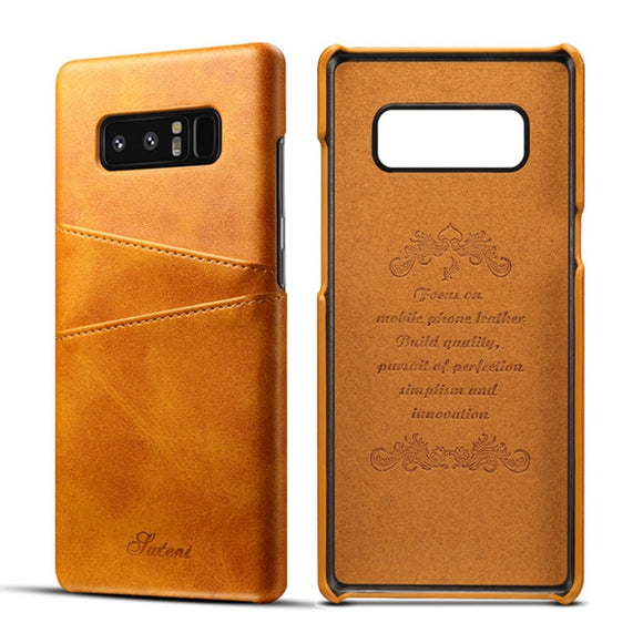 Premium Cowhide Leather Card Slot Case For Samsung Galaxy Note 8