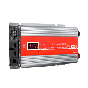 Minleaf Display 1200W Solar Power Inverter 12V To 220V Modified Sine Wave Inverter Car AC Converter