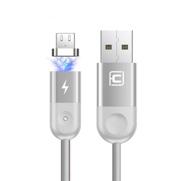 CAFELE Mciro USB LED Magnetic Braided Fast Charging Data Cable 1m For Xiaomi 6 Mi A1 S9 S9