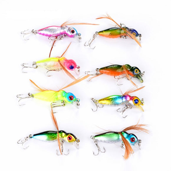 Proberos 8 PCS 4.5cm Bee Bait Fishing Hard Lure Bait Fishing Tackles