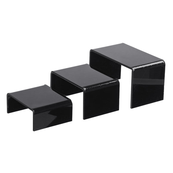 3Pcs/Set Acrylic Display Bridges Riser Shelf Plinths Retail Stall Market Stand Shoe Racks