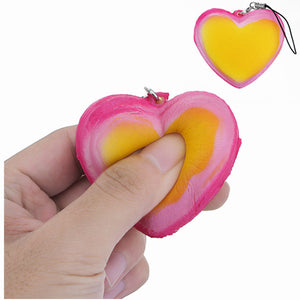 5.5cm Squishy Macarons Cute Slow Rising Soft Squishy Toy Dessert Phone Pendant Heart Shape