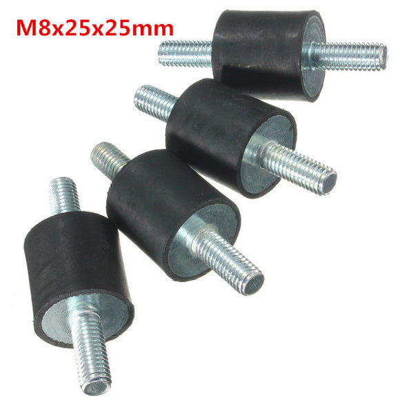 4pcs M8x25x25mm Rubber Shock Absorber Doubles Ends Rubber Mounts Vibration Isolator Mounts