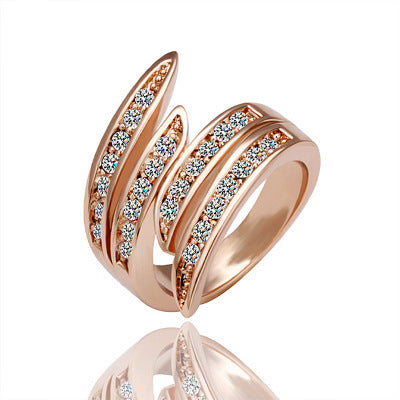 JASSY Brand Women Rose Gold Ring Crystal Jewelry Clothing Accessories Best Gift