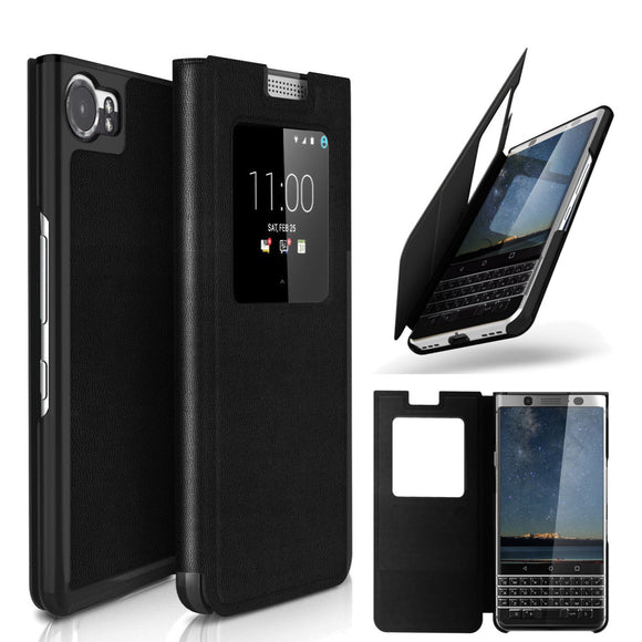 Flip Magnetic Smart View Windows Leather Case For Blackberry Keyone DTEK70